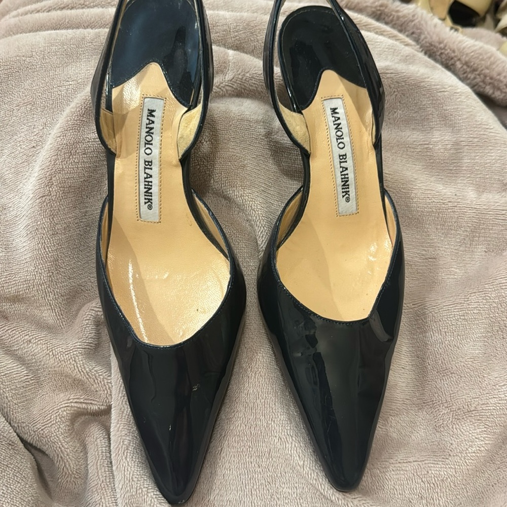 Black patent leather Manolo Blahnik